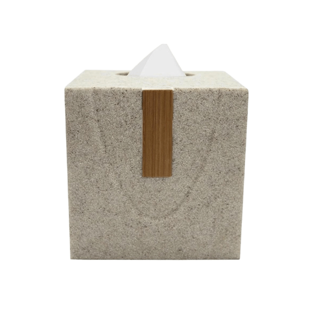 Adrian Resin and Wood Square Tissue Box