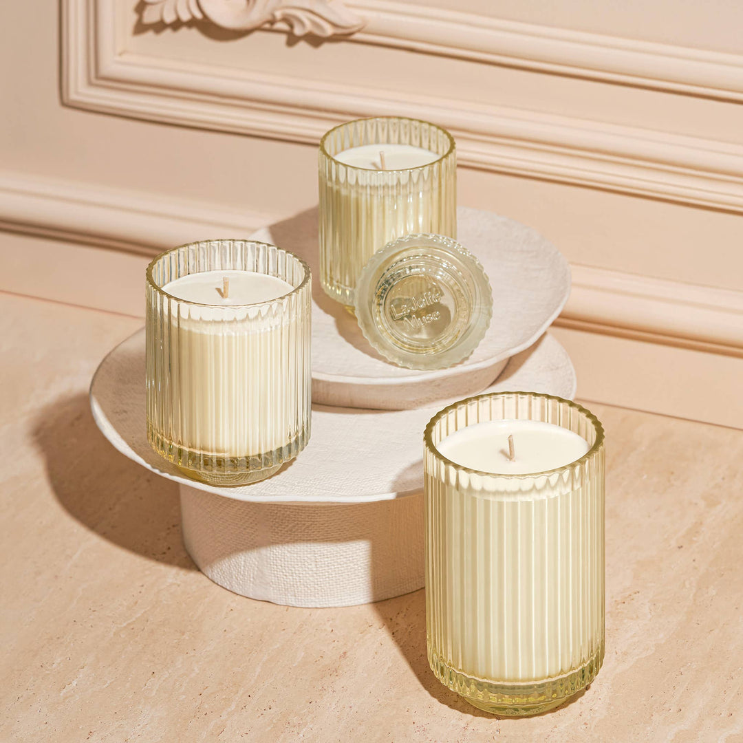 Aurélie Reeded Glass Candle: Champs de Tuberose - (M)