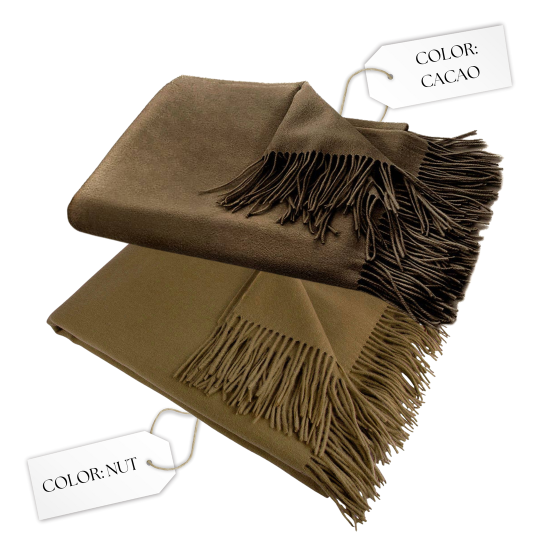 Amar Nut Camel Wool Throw Blanket