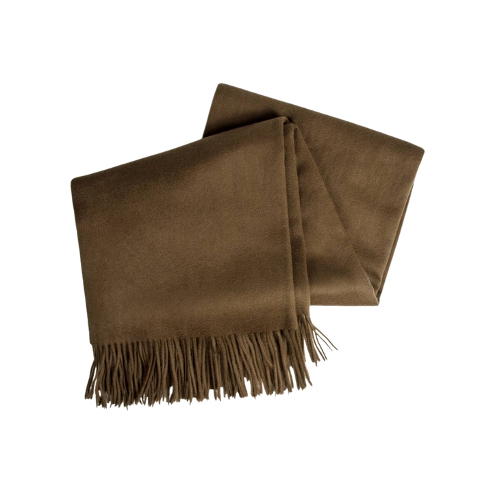 Amar Cocoa Camel Wool Throw Blanket