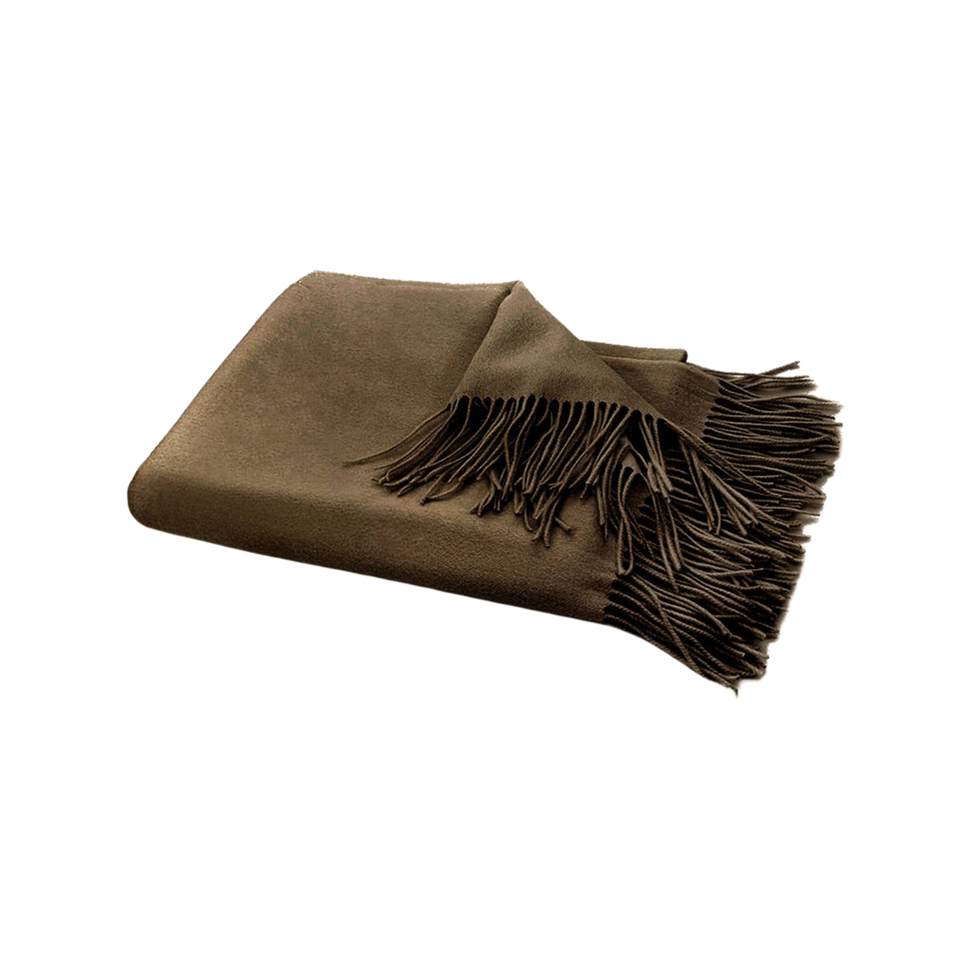 Amar Cocoa Camel Wool Throw Blanket