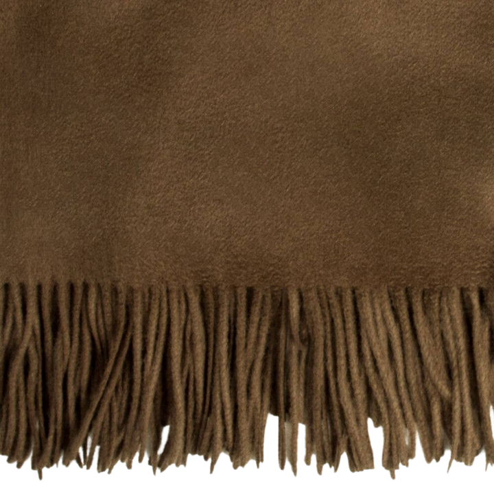 Amar Cocoa Camel Wool Throw Blanket