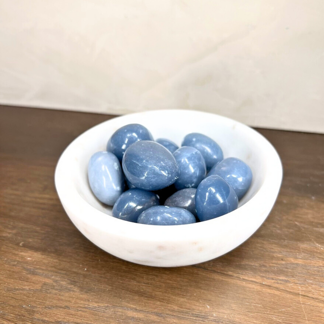 Smooth Polished Angelite Pebbles