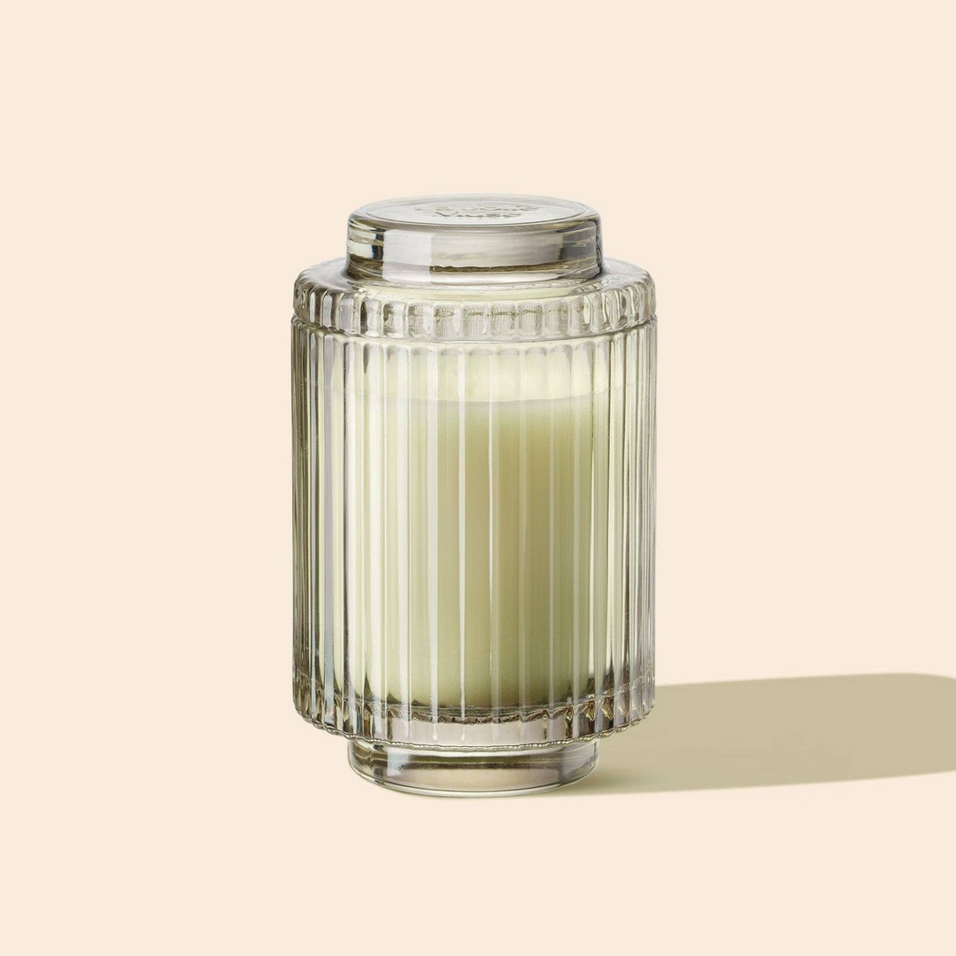 Aurélie Reeded Glass Candle: Kyoto Vine & Moss (M)