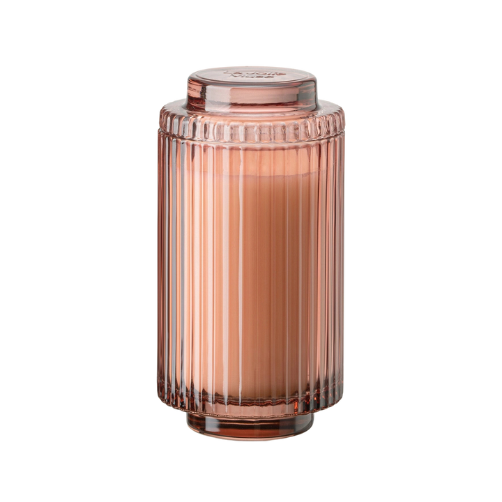 Aurélie Reeded Glass Candle: Watermelon Mint Zest (L)