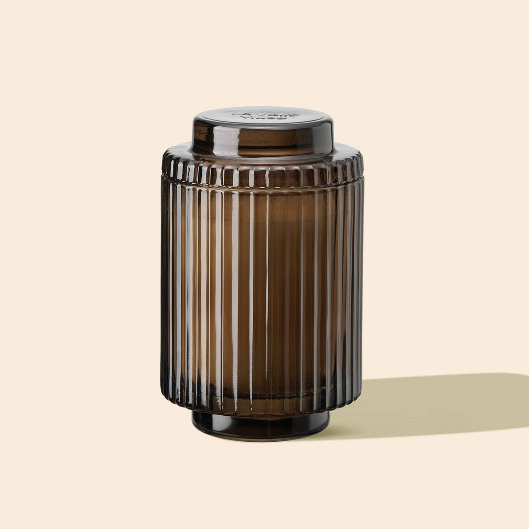 Aurélie Reeded Glass Candle: Santal Himalayen - (M)