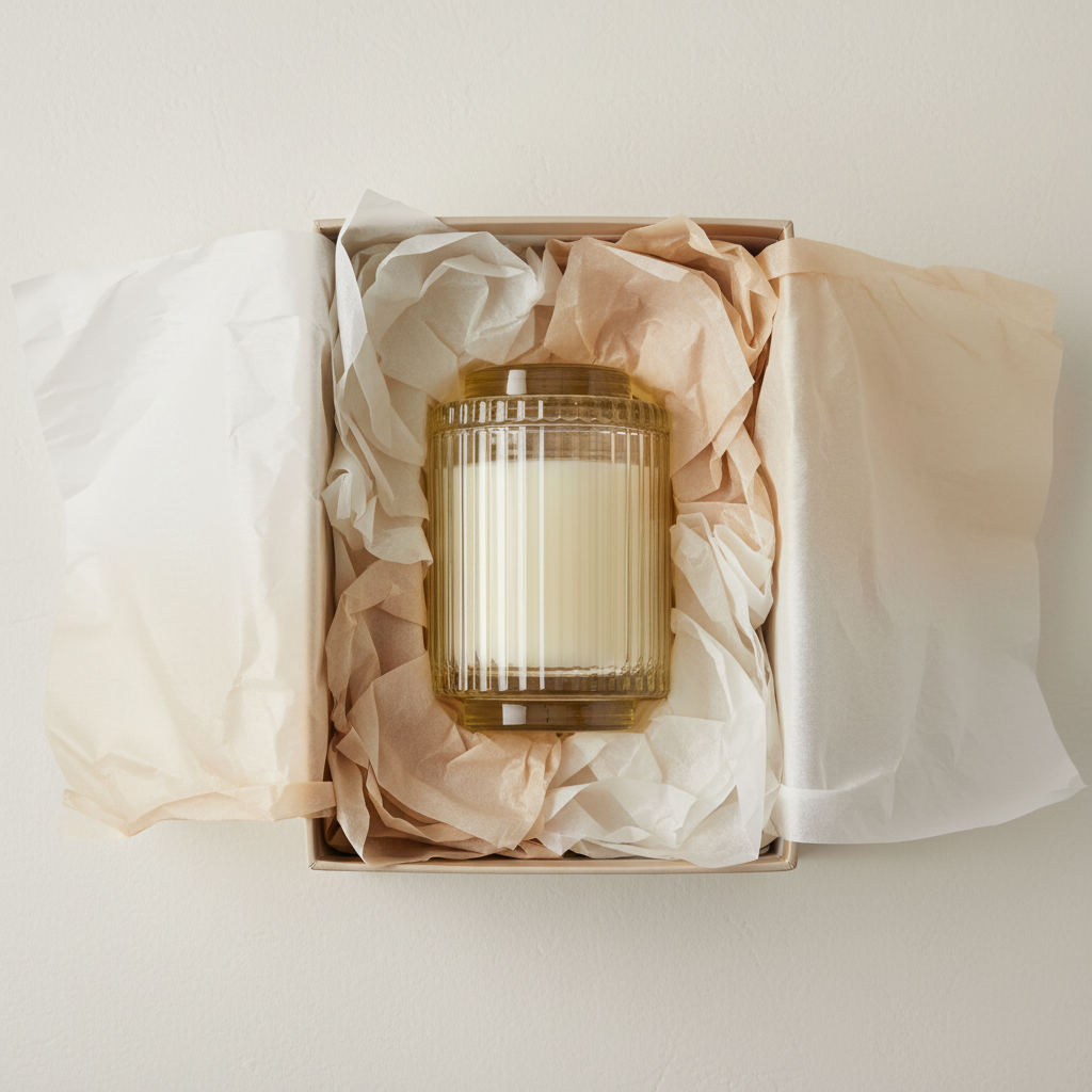Aurélie Reeded Glass Candle: Champs de Tuberose - (M)