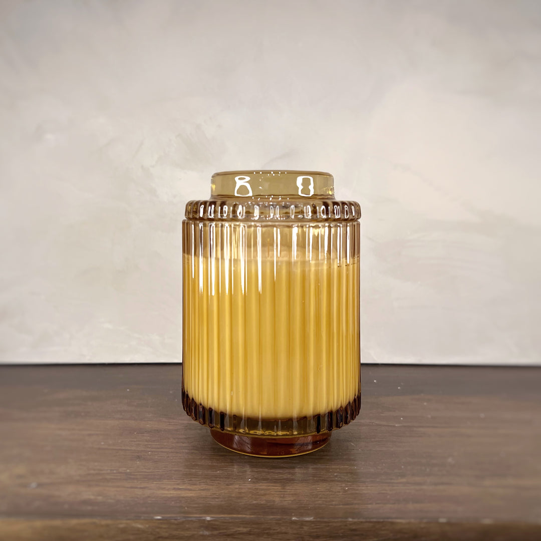 Aurélie Reeded Glass Candle: Yuzu & Neroli Blossom (M)