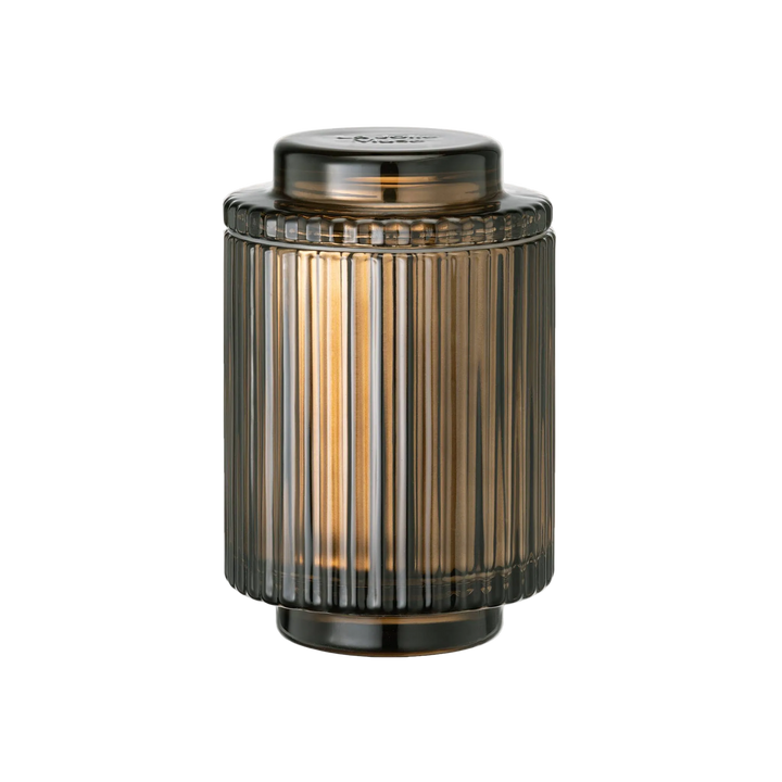 Aurélie Reeded Glass Candle: Hearth & Velvet Flames - (M)