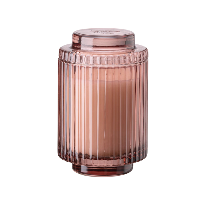 Aurélie Reeded Glass Candle: Santal Rosé - (M)