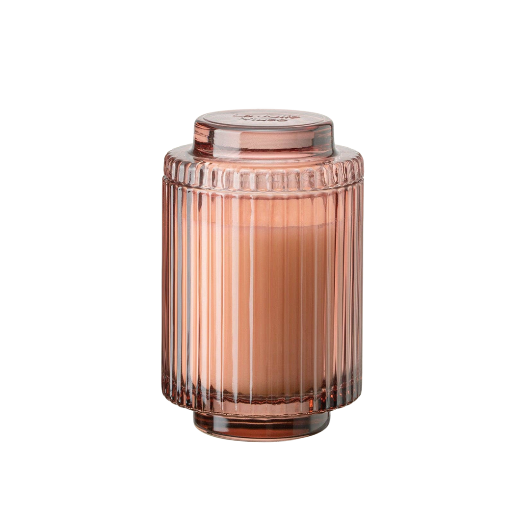 Aurélie Reeded Glass Candle: Watermelon Mint Zest (L & M)