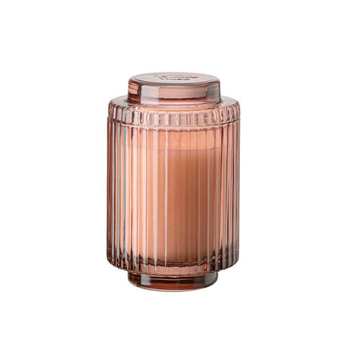 Aurélie Reeded Glass Candle: Watermelon Mint Zest (L & M)