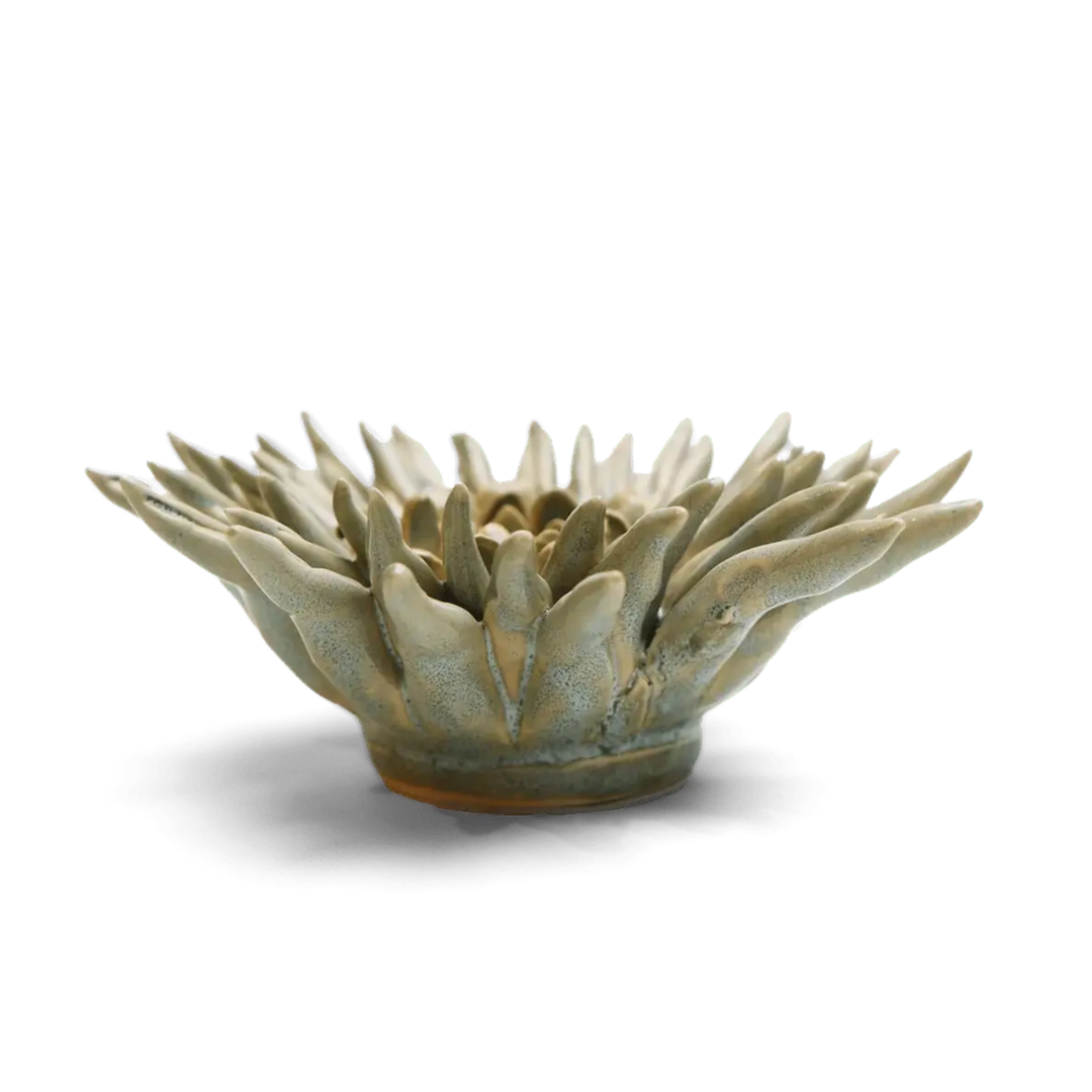 Ceramic Flower Wall Art Flower: Large Flower Green 6"