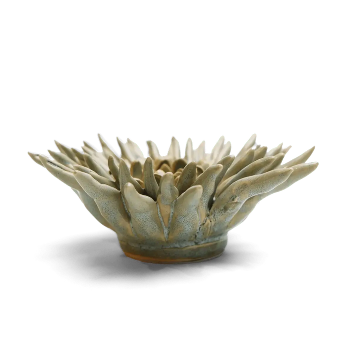 Ceramic Flower Wall Art Flower: Large Flower Green 6"