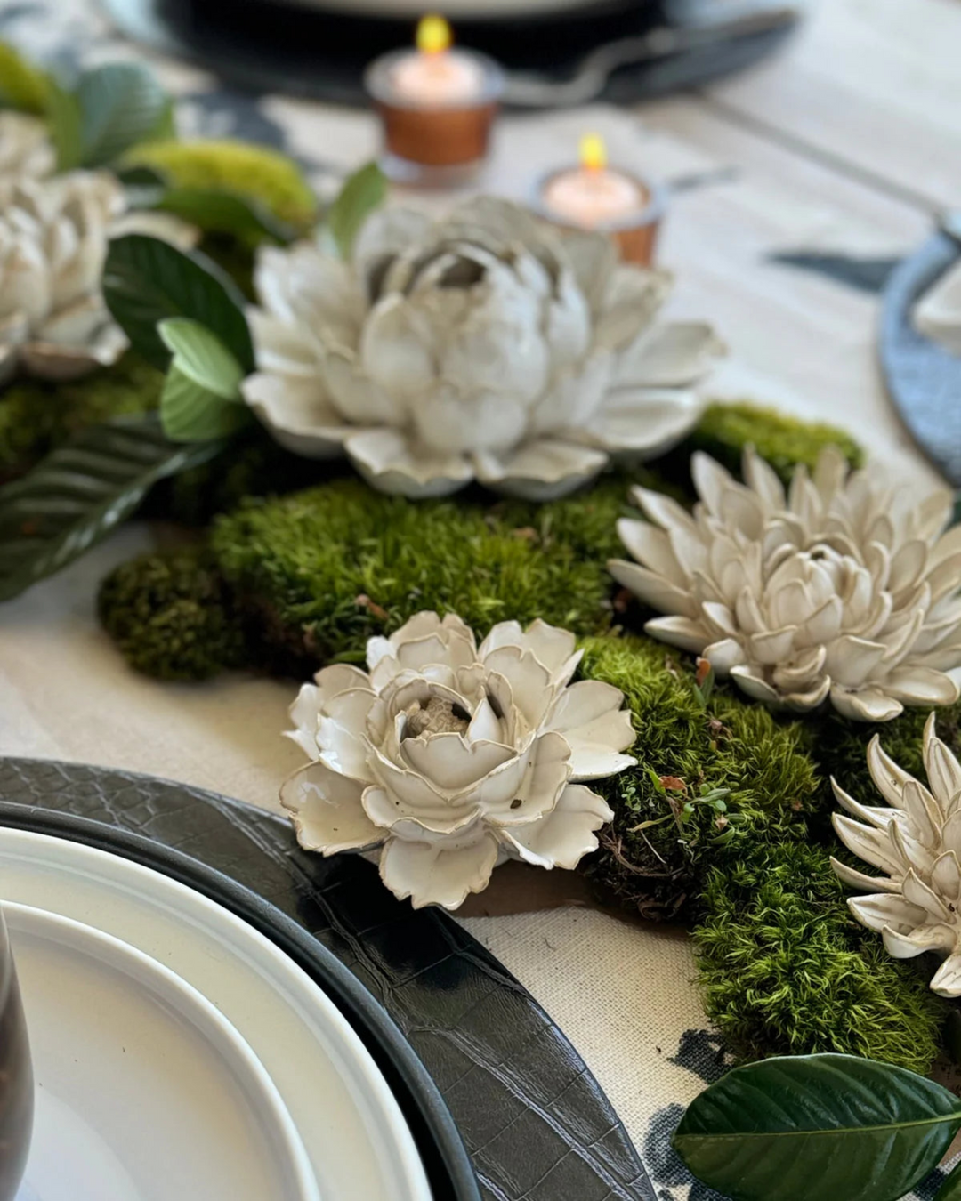 Ceramic Flower Wall Art Succulent Green 6: Large Succulent Green