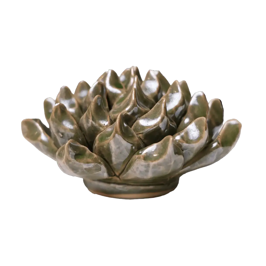 Ceramic Flower Wall Art Succulent Green 6: Large Succulent Green