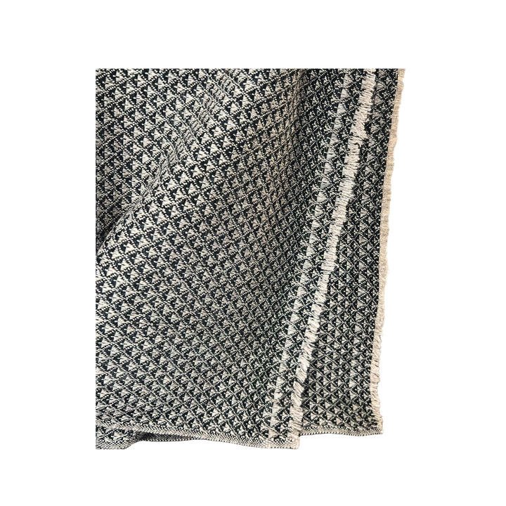 Dhanvi Patterned Cashmere Blanket - Charcoal