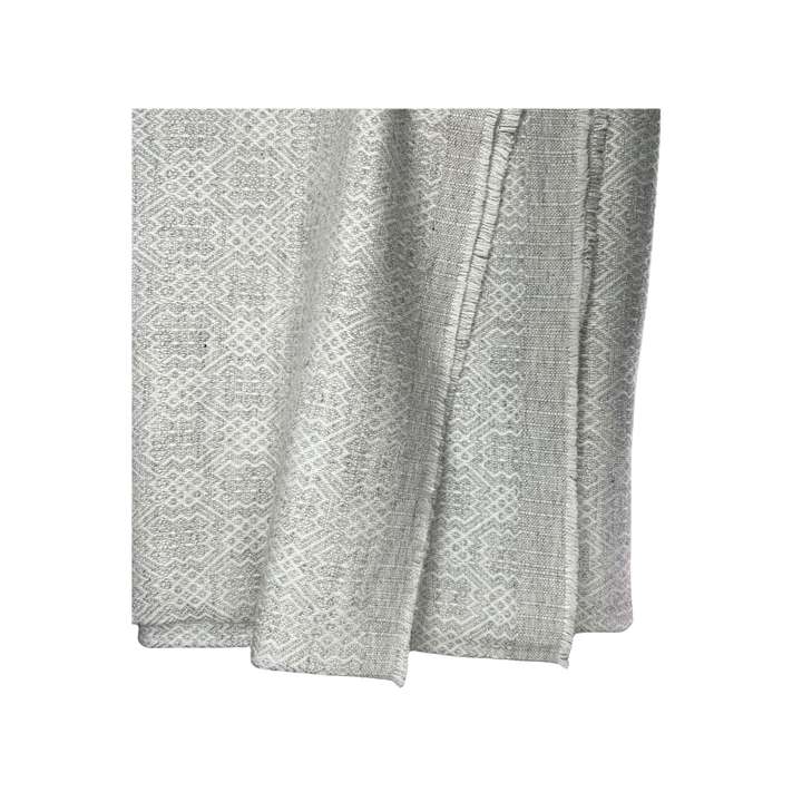 Dhanvi Patterned Cashmere Blanket - Light Grey