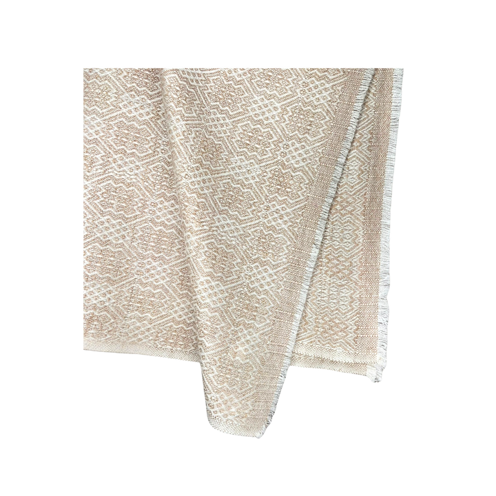 Dhanvi Patterned Cashmere Blanket - Tan