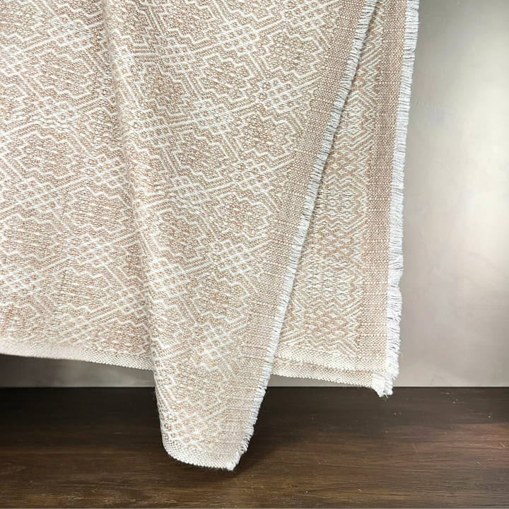 Dhanvi Patterned Cashmere Blanket - Tan