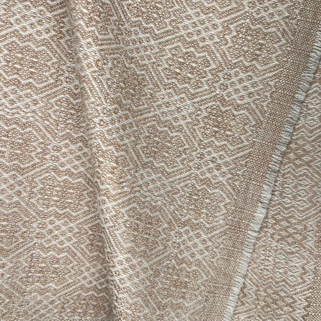 Dhanvi Patterned Cashmere Blanket - Tan