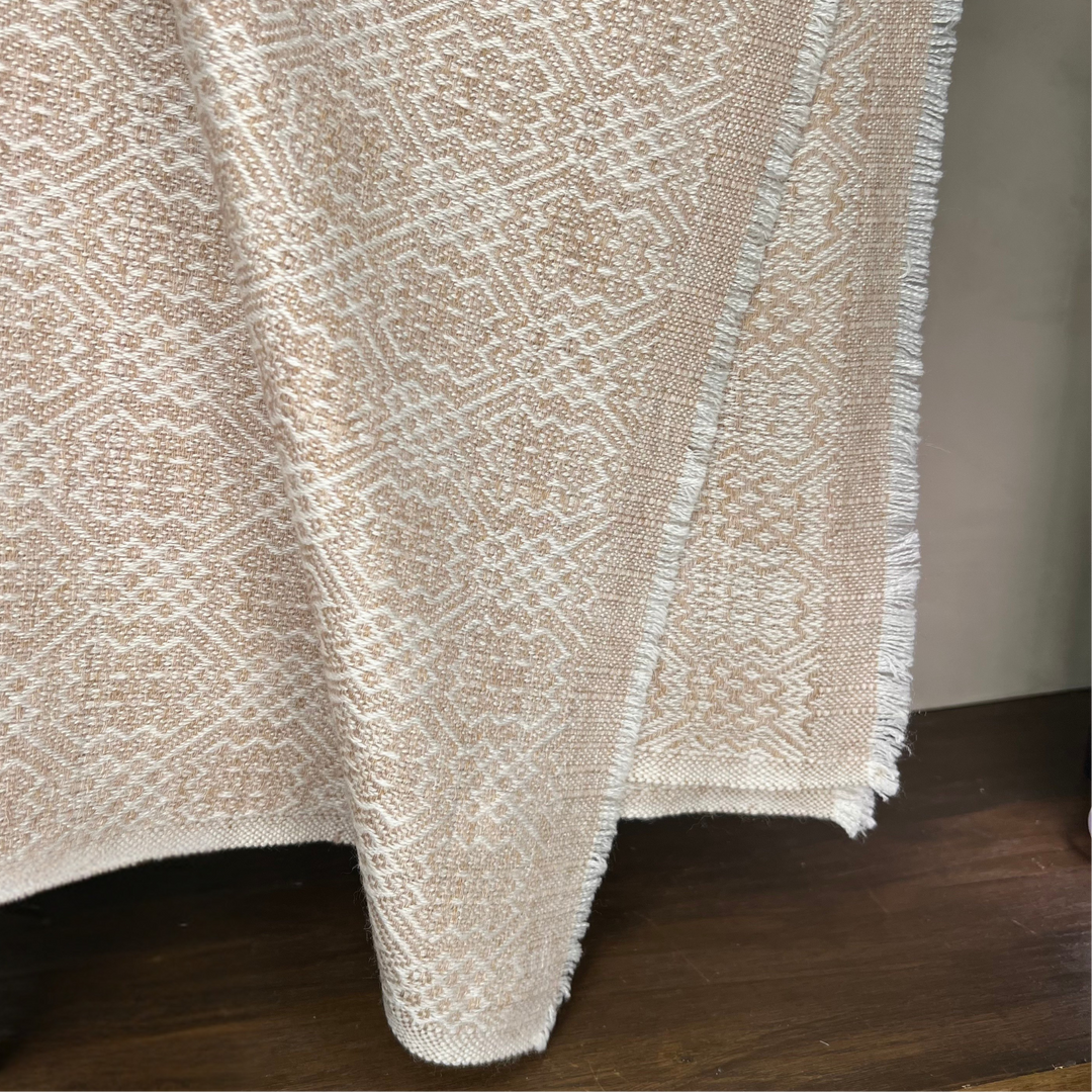 Dhanvi Patterned Cashmere Blanket - Tan