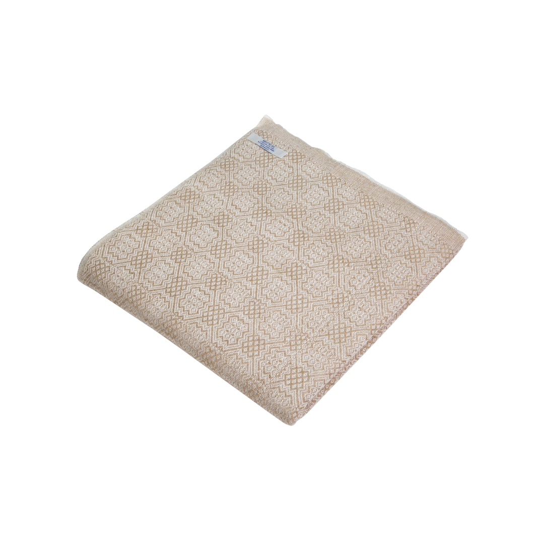 Dhanvi Patterned Cashmere Blanket - Tan