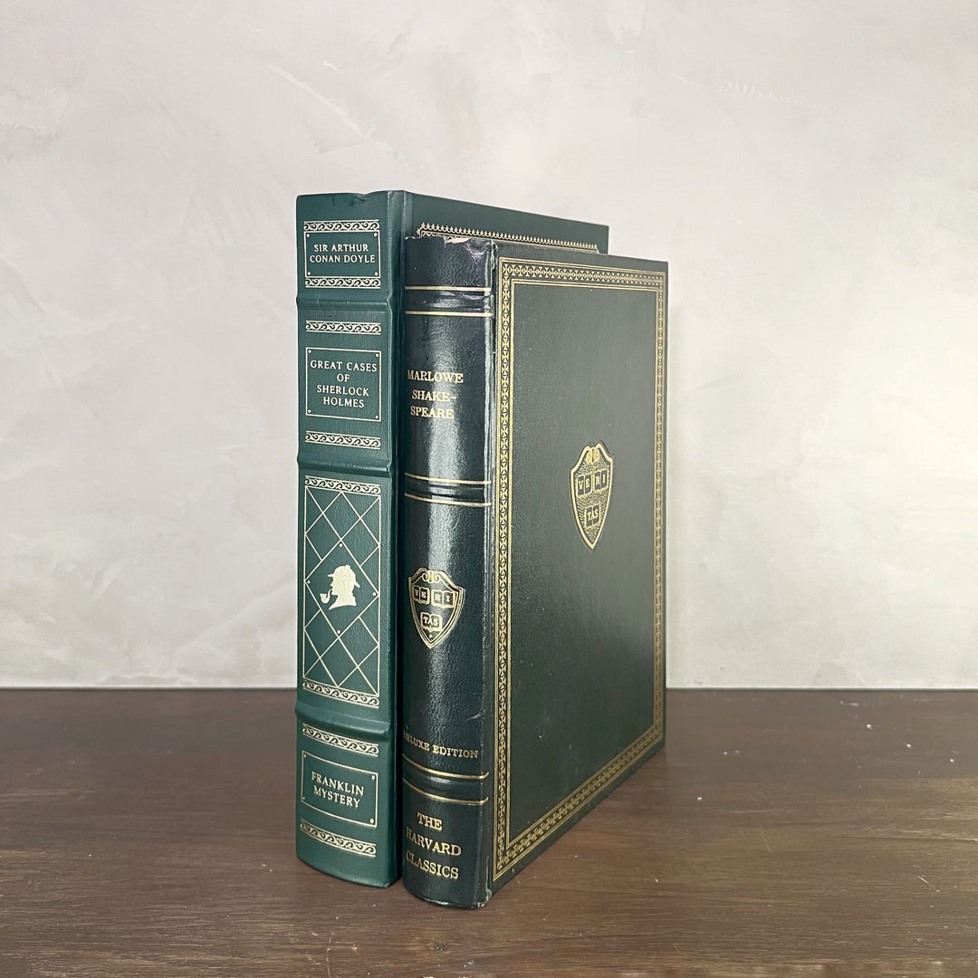 Vintage Green Gilded Books