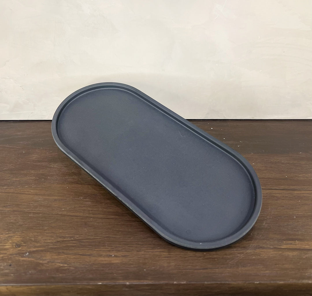 Upcycled Oval Tray: Bamboo Fibre Black