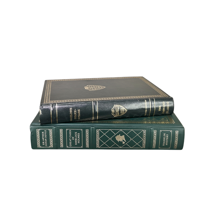 Vintage Green Gilded Books