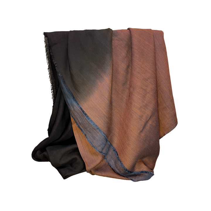 Ombre Wool Silk Throw Blanket - Cocoa