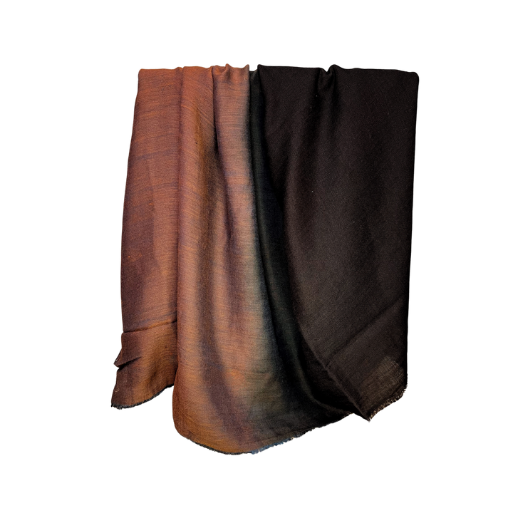 Ombre Wool Silk Throw Blanket - Cocoa