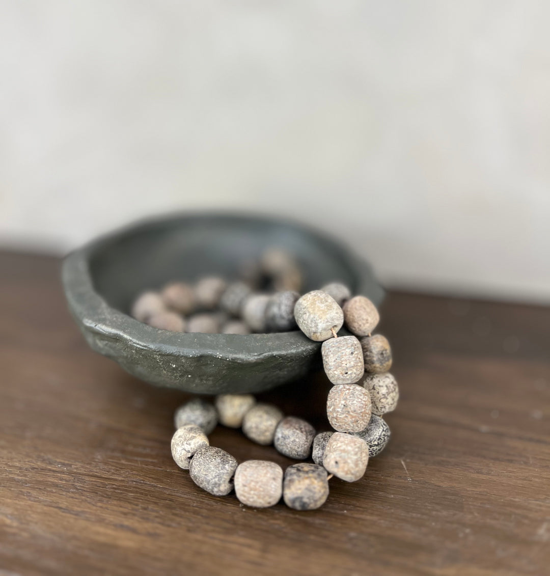 Fossilized Stegodon Stone Beads