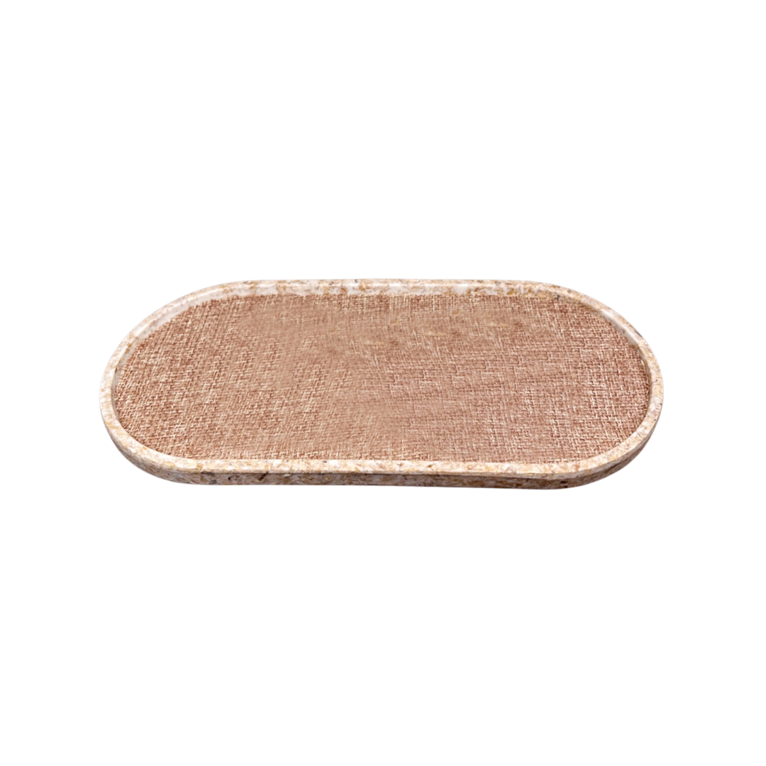 Oval Tray with linen interior