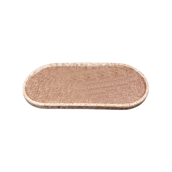 Oval Tray with linen interior