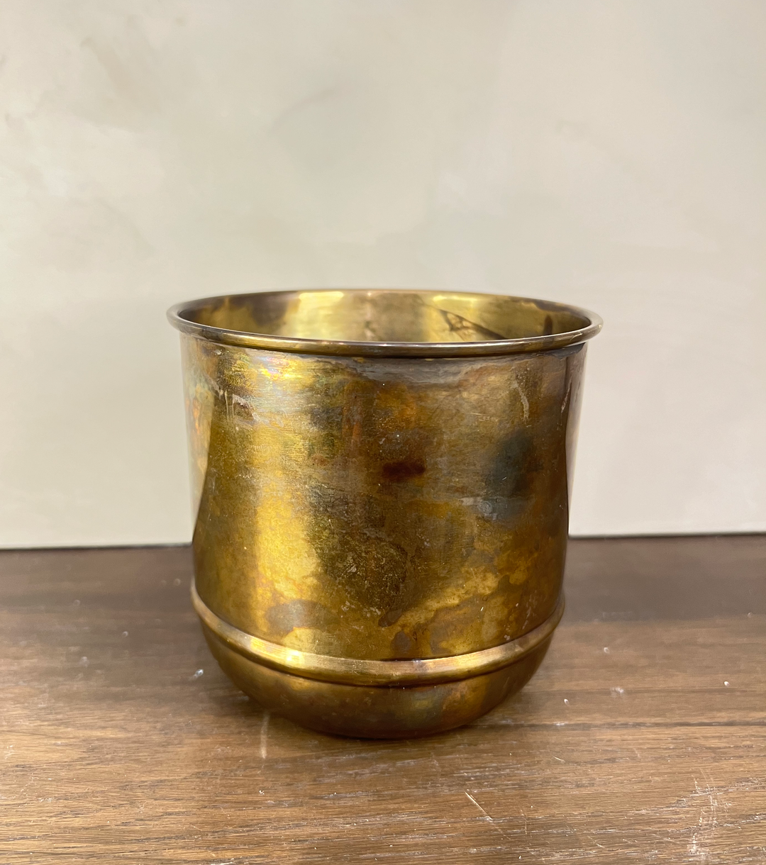 Aged Brass Primrose Pot