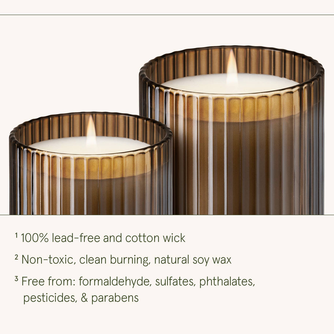 Aurélie Reeded Glass Candle: Santal Himalayen - (S)