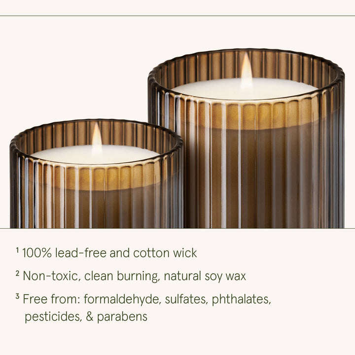 Aurélie Reeded Glass Candle: Santal Himalayen - (S)