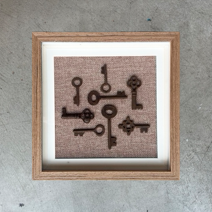 Vintage Keys Art - Petite Walnut