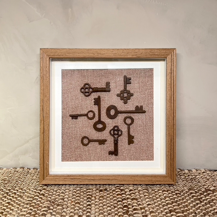 Vintage Keys Art - Petite Walnut