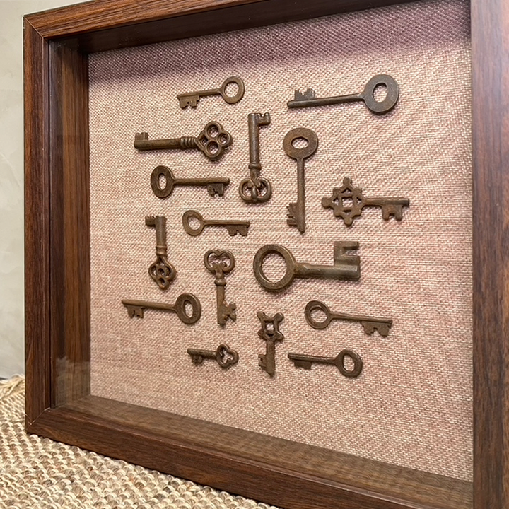 Vintage Keys Art - Walnut