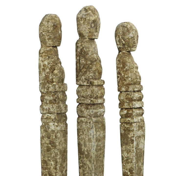 Carved Wood Papua Sculpture Set of Three