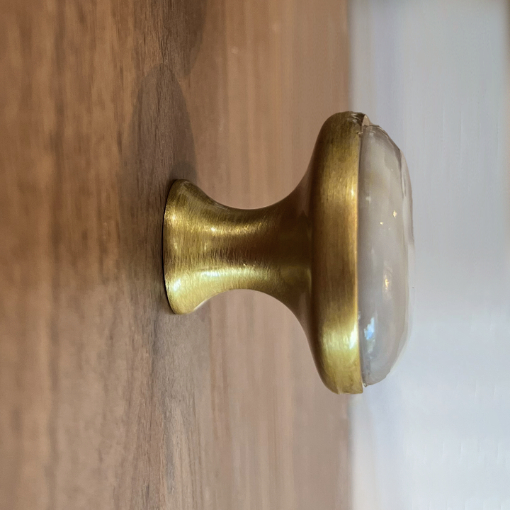 White & Grey Agate Cabinet Knob