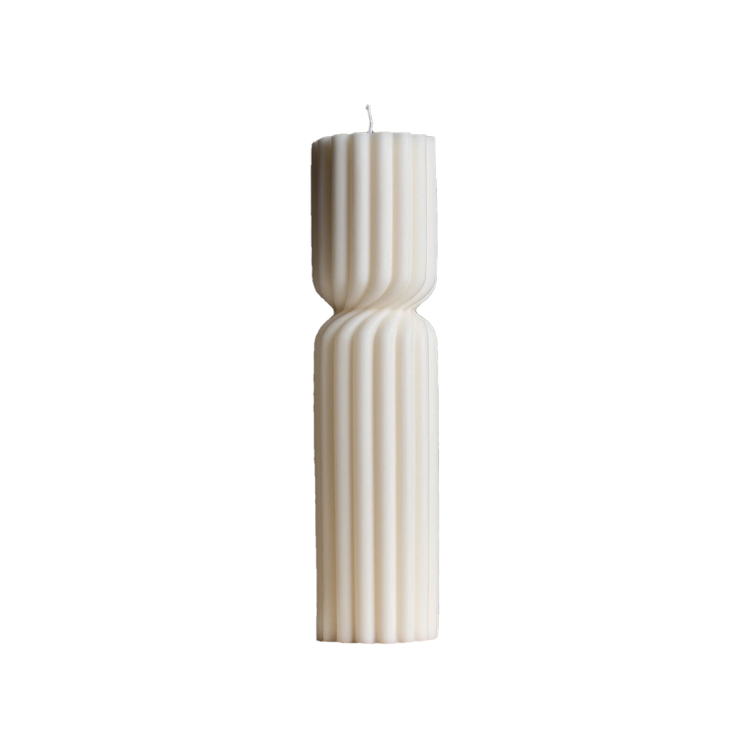 Fluted Hourglass Pillar Candle