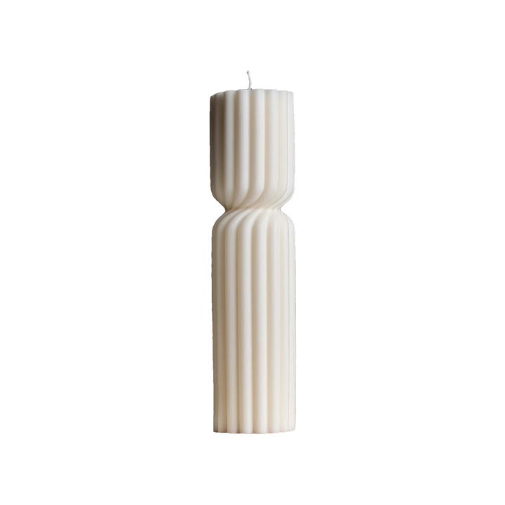 Fluted Hourglass Pillar Candle