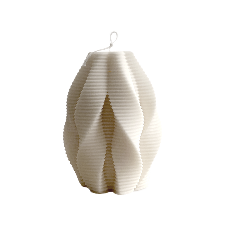 Ribbed Swirl Candle: Cream