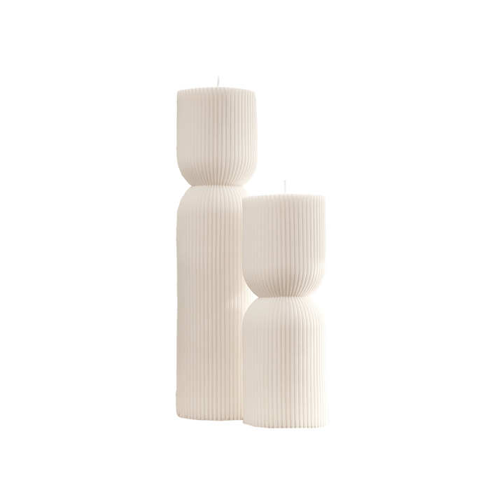 Ribbed Hourglass Pillar Candle