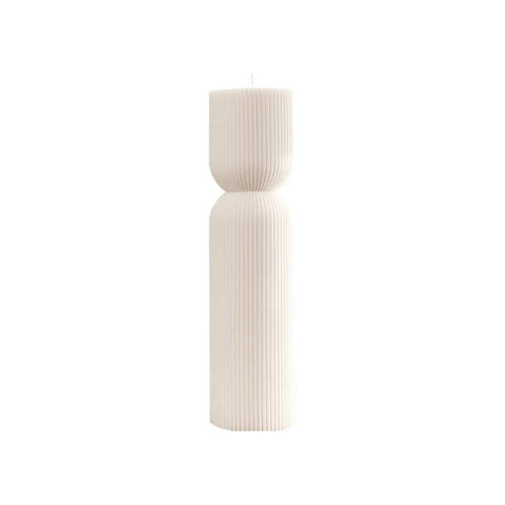 Ribbed Hourglass Pillar Candle