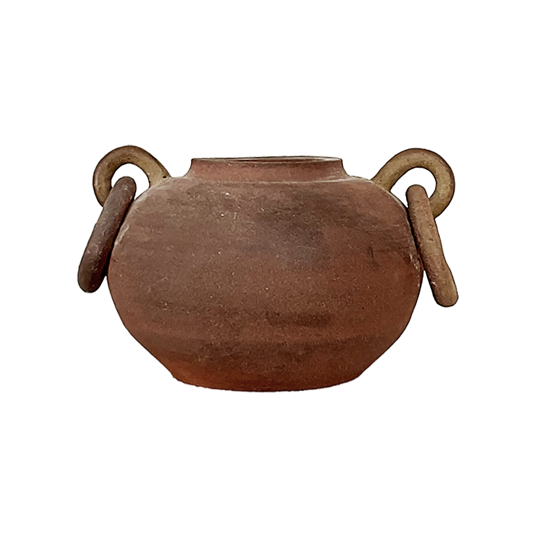 Vintage Clay Vase with Handles