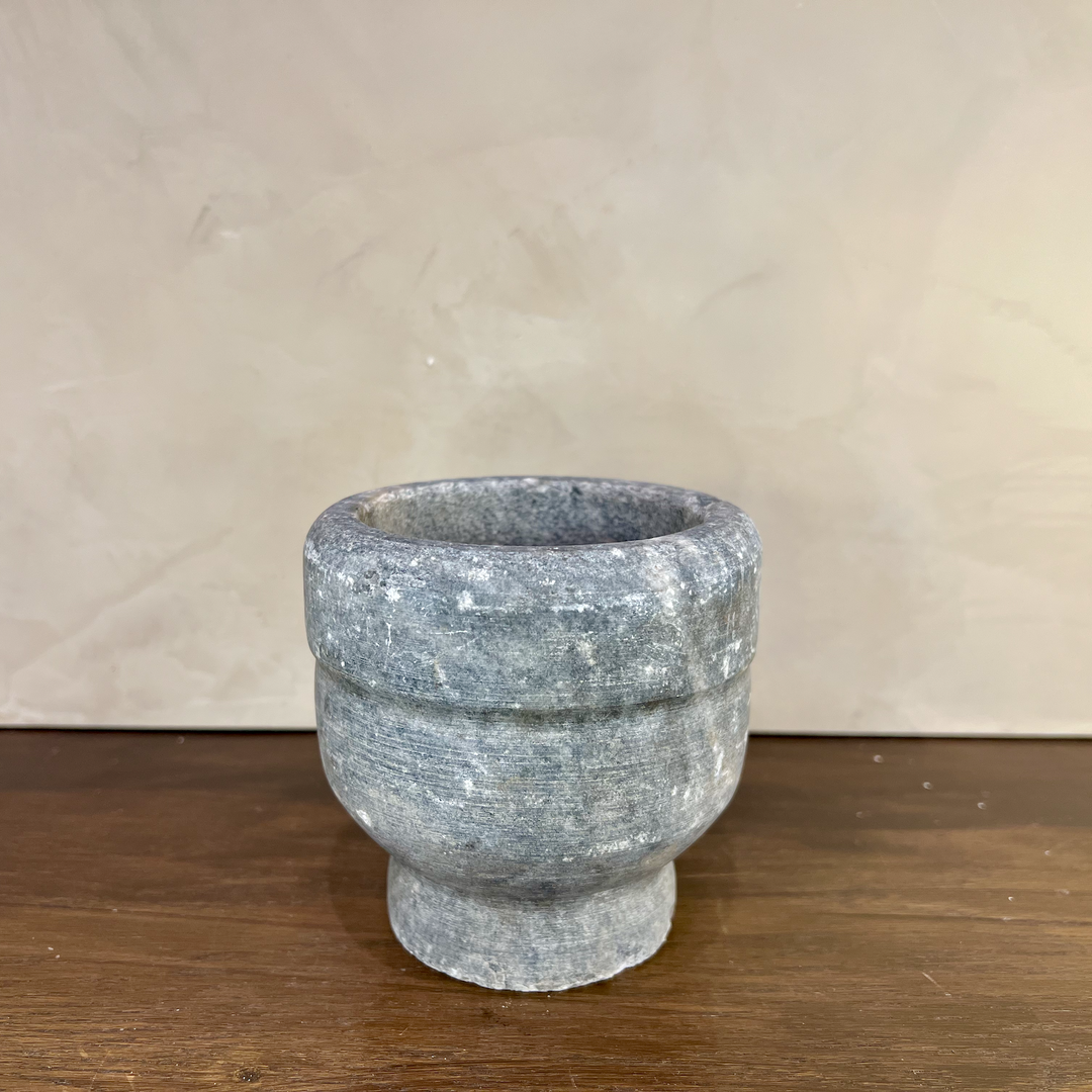 Carved Stone Pedestal Bowl